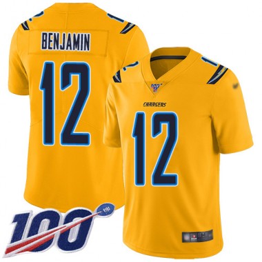 Los Angeles Chargers NFL Football Travis Benjamin Gold Jersey Youth Limited #12 100th Season Inverted Legend